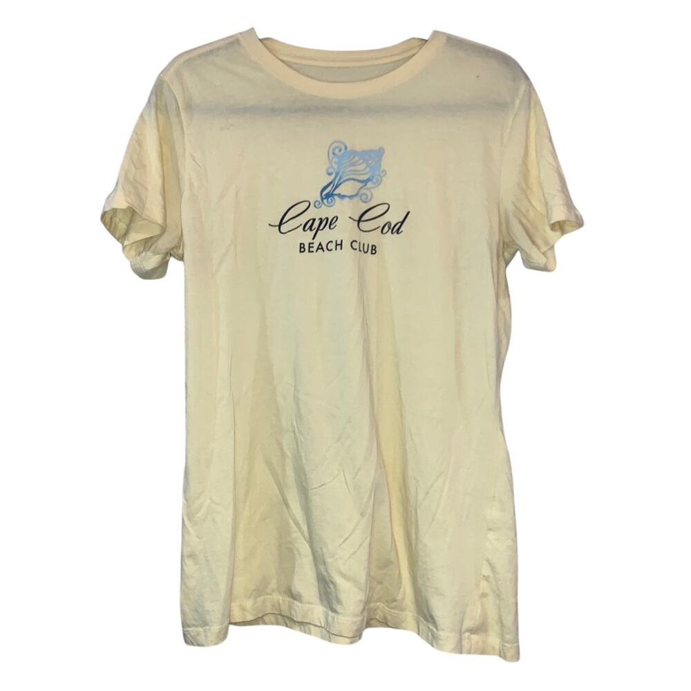 Cuffy's Cape Cod Beach Club Relaxed Fit Tee Yellow Medium Cape Cod Summer